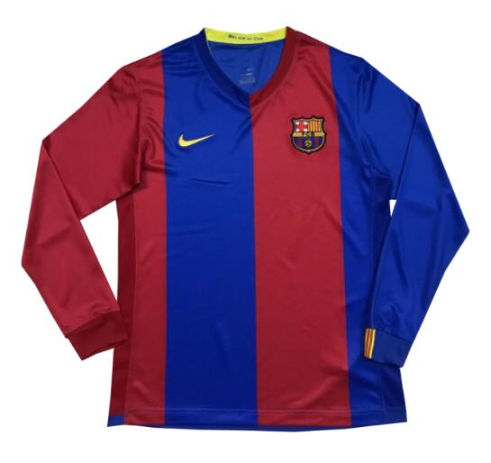 2006-2007 Barcelona Retro Long Sleeve Home Kit Soccer Jersey